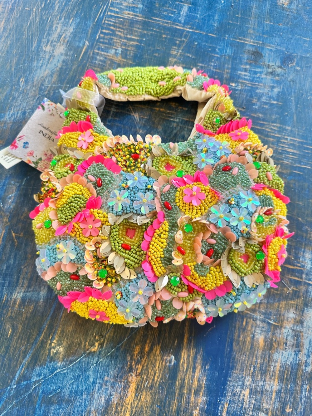 Handcrafted in India Neon Colorful Beaded Bag NEW RELEASE Tik Tok Viral NWT